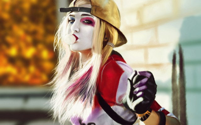 Woman hat sword blonde makeup free wallpaper for desktop - medium preview image
