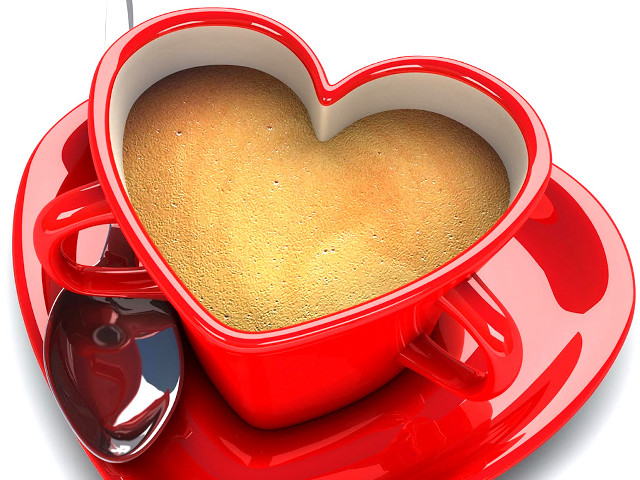 Heart shaped bowl liquid spoon free wallpaper for desktop - medium preview image