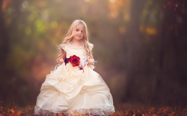 Girl white dress red rose free wallpaper for desktop - medium preview image