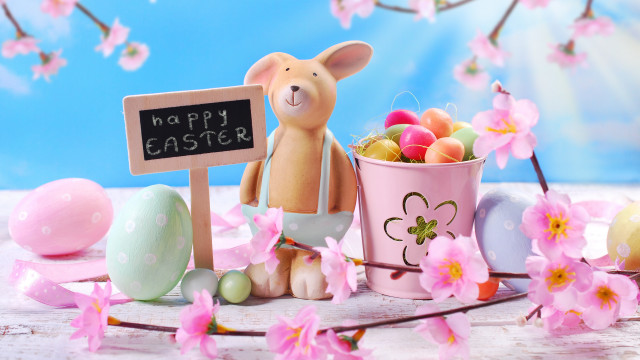 Bunny easter flower dango spring free wallpaper for desktop - medium preview image