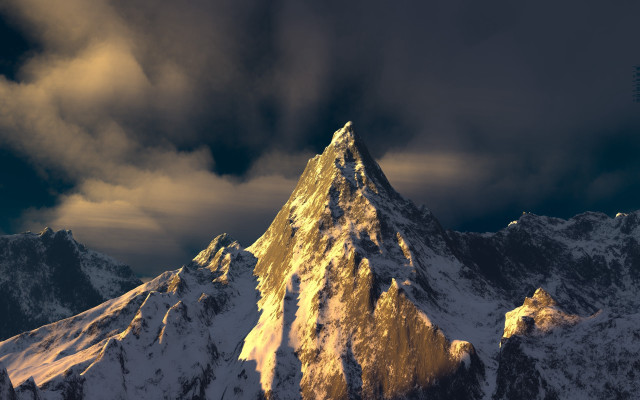 Tall mountain cloudy sky fire free wallpaper for desktop - medium preview image