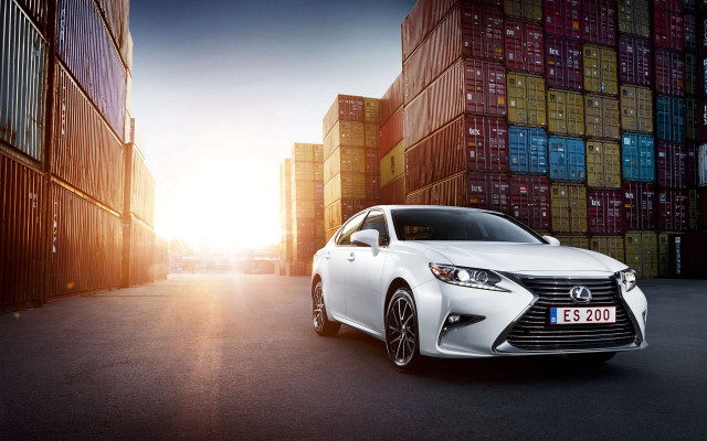 White car container sunset 3d free wallpaper for desktop - medium preview image