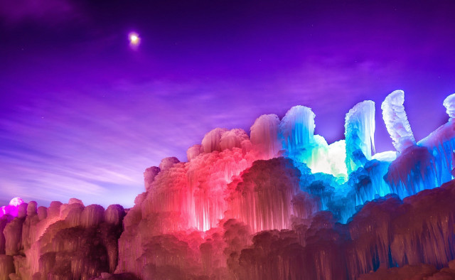 Colorful ice sculpture moon purple free wallpaper for desktop - medium preview image