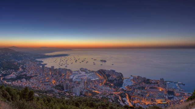 City hill bay sunset boats free wallpaper for desktop - medium preview image