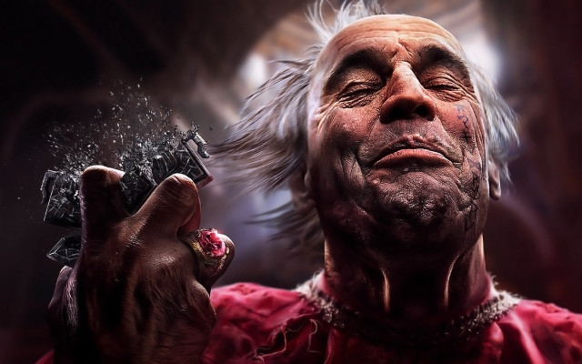 Man weird haircut holding phone free wallpaper for desktop - medium preview image