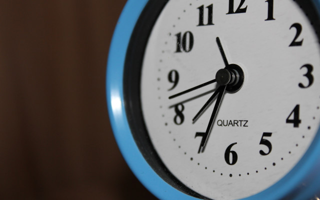 Blue clock brown background photorealism free wallpaper for desktop - medium preview image