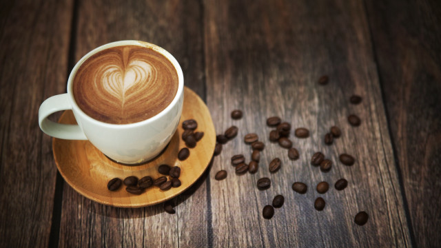 Coffee heart coffee beans wooden free wallpaper for desktop - medium preview image