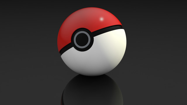 Poke ball black surface reflection free wallpaper for desktop - medium preview image