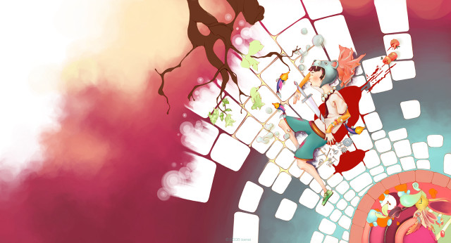 Cartoon woman man pink dress free wallpaper for desktop - medium preview image