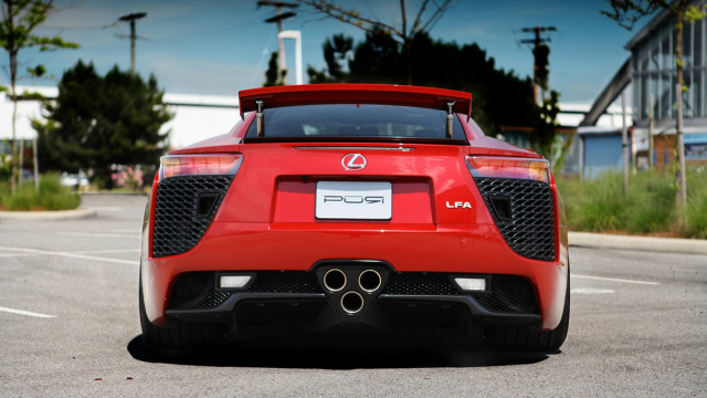 Red sports car parking lot #58 free wallpaper for desktop - medium preview image