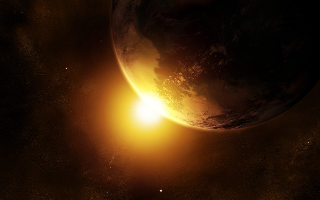 Bright sun space matte painting free wallpaper for desktop - medium preview image