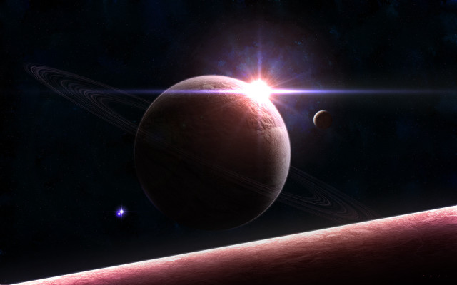 Red planet bright light distant free wallpaper for desktop - medium preview image