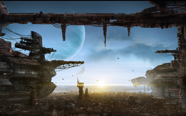Sci fi afrofuturism cityscape mattepainting free wallpaper for desktop - medium preview image