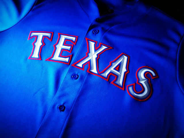 Texas baseball jersey blue red free wallpaper for desktop - medium preview image