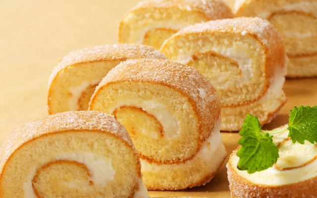 Pastry mint leaf rolls rococo free wallpaper for desktop - medium preview image