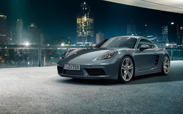 Silver sports car city night #3 free wallpaper for desktop - medium preview image