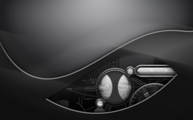 Black white abstract silver circle free wallpaper for desktop - medium preview image