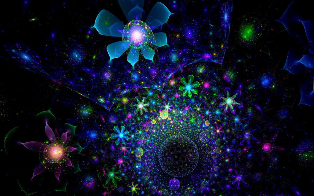 Fractal psychedelic christmas starry sky free wallpaper for desktop - medium preview image