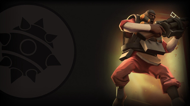 Man red black armor weapon free wallpaper for desktop - medium preview image