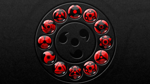 Black red circle smiley pincushion free wallpaper for desktop - medium preview image