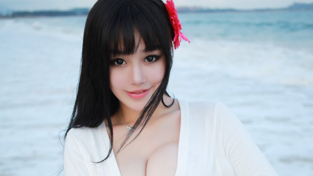 Beach asia flower hair sculpture free wallpaper for desktop - medium preview image