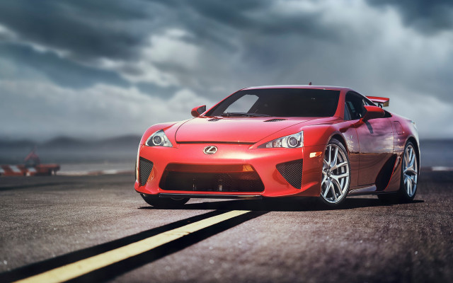 Red sports car cloudy sky #18 free wallpaper for desktop - medium preview image