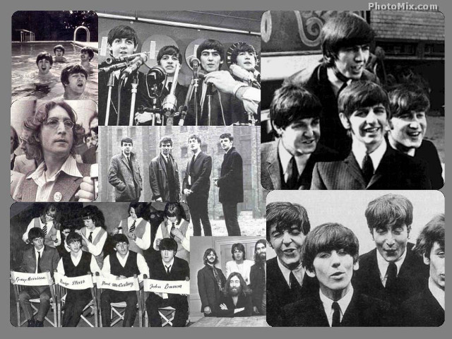 Beatles collage 1960s photos music free wallpaper for desktop - medium preview image