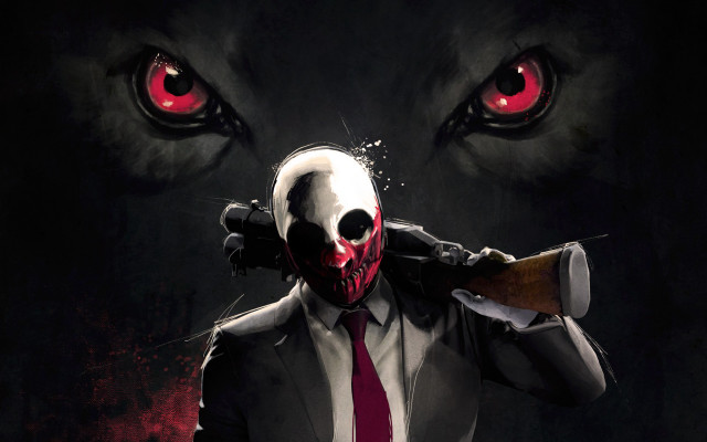 Creepy man bloody face gun free wallpaper for desktop - medium preview image