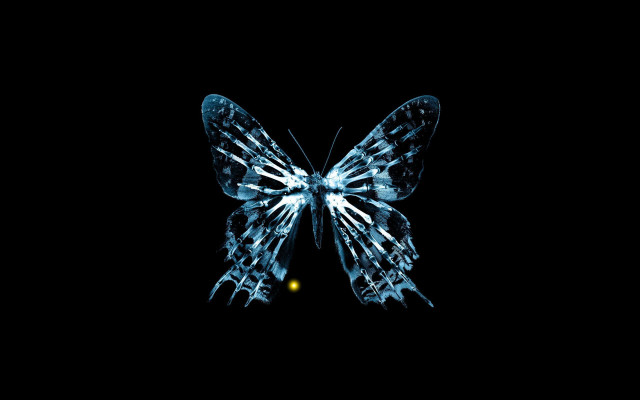 Glowing butterfly hologram biopunk mandelbrot free wallpaper for desktop - medium preview image