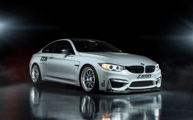 White car fog lit digital free wallpaper for desktop - medium preview image