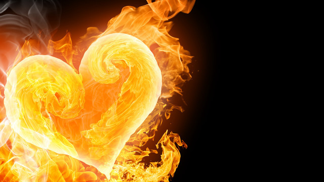 Heart fire ember autumn flame free wallpaper for desktop - medium preview image