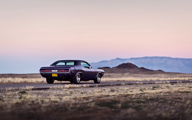 Desert mountains car sunset tilt free wallpaper for desktop - medium preview image