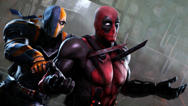 Two deadpools city street armor free wallpaper for desktop - medium preview image