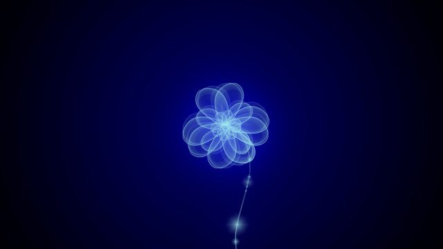 Blue flower hologram lightning volumetric free wallpaper for desktop - medium preview image