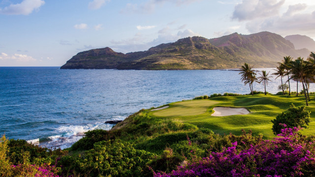 Tropical golf course beach island free wallpaper for desktop - medium preview image