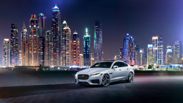 White car city skyline night #4 free wallpaper for desktop - medium preview image