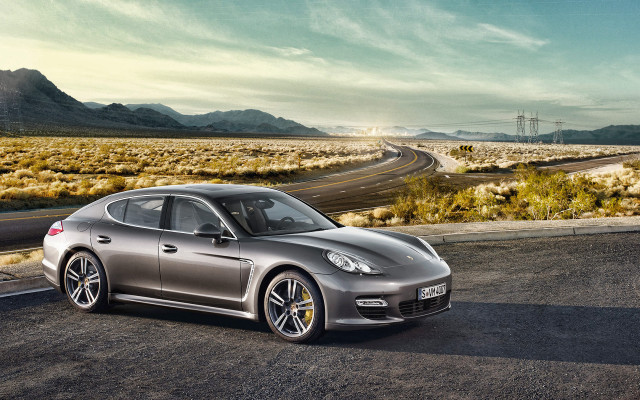 Silver sports car desert mountains #4 free wallpaper for desktop - medium preview image