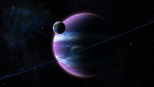 Planet two saturns star background free wallpaper for desktop - medium preview image