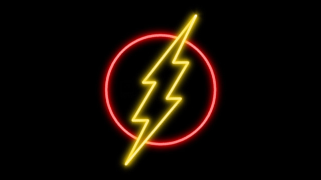 Neon sign lightning bolt black free wallpaper for desktop - medium preview image