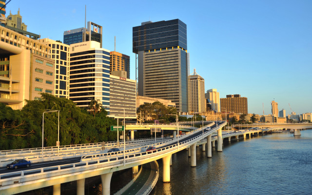 Bridge cityscape tokyo river sunset free wallpaper for desktop - medium preview image