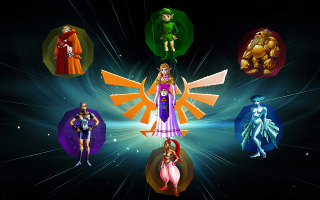 Cartoon characters circle black background free wallpaper for desktop - medium preview image