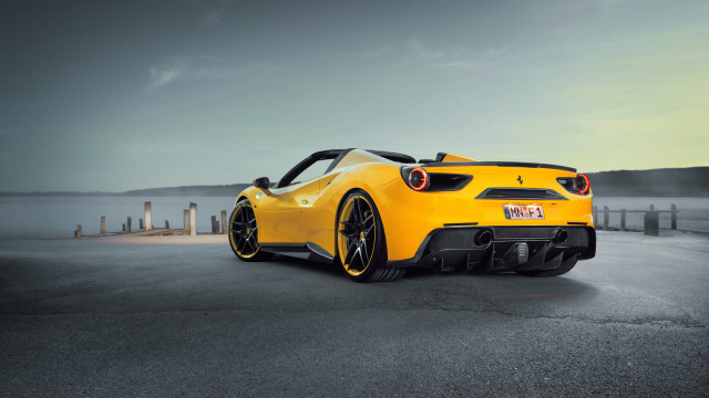Yellow sports car parking lot #44 free wallpaper for desktop - medium preview image