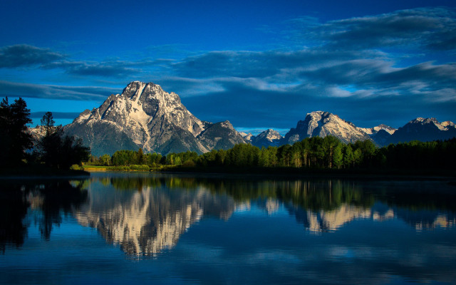 Mountain reflection lake trees sky #3 free wallpaper for desktop - medium preview image