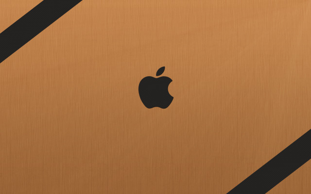 Gold apple computer black stripe free wallpaper for desktop - medium preview image