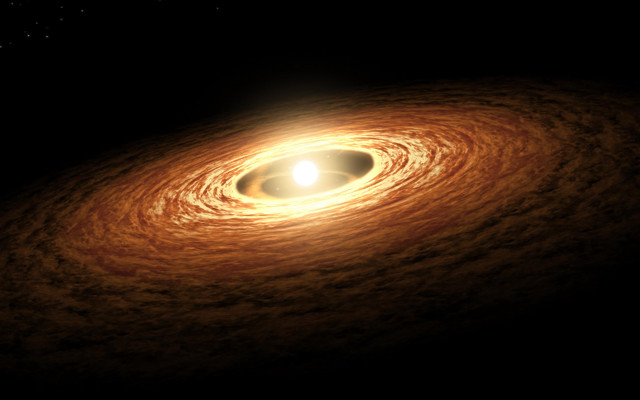 Spiral planet reflection ocean star free wallpaper for desktop - medium preview image