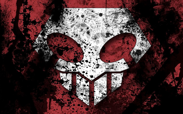 Skull red blood knife heart free wallpaper for desktop - medium preview image