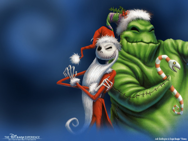 Santa hugging green monster candy free wallpaper for desktop - medium preview image
