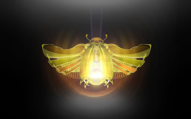 Yellow light bird holography bioluminescence free wallpaper for desktop - medium preview image