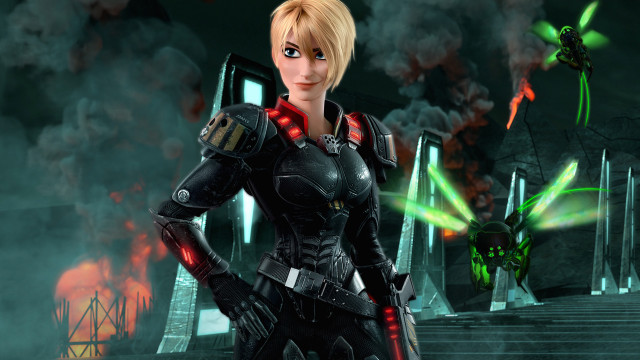 Eve ryder futuristic suit fire free wallpaper for desktop - medium preview image