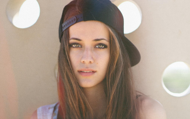 Woman hat longhair serious moonlight free wallpaper for desktop - medium preview image